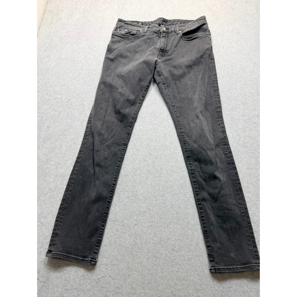 Gap 1969 Slim Fit Jeans Mens 33x32 Washed Black Faded Denim Pants Stretch